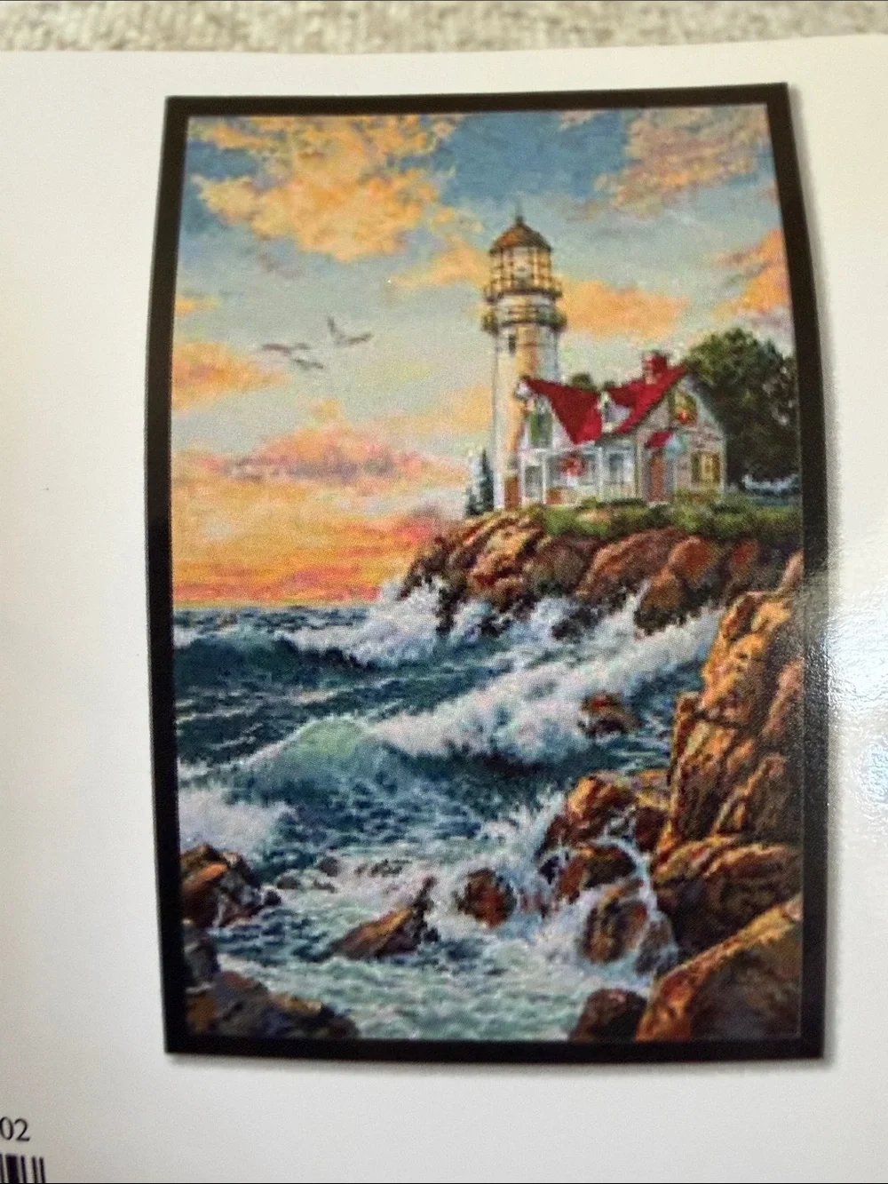 Coastal Lighthouse Cross Stitch Wall Art - Multicolor